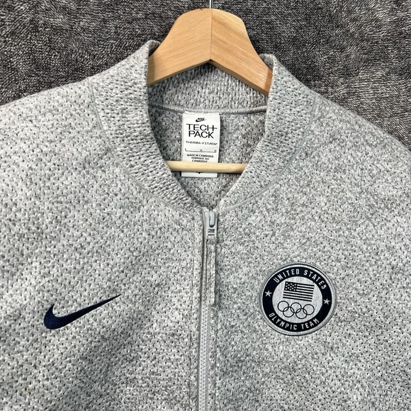 Nike Tech Pack Bomber Jacket Team USA Olympic Team Mens Large Therma Fit Gray - Picture 1 of 10